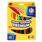 ASTRA Kredki woskowe premium 24 kolory
