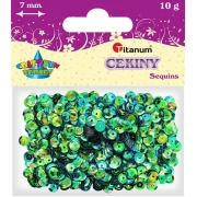 TITANUM Cekiny 7mm, 10g - tęczowe zielone